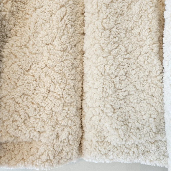 Zara Teddy Sherpa Boho Cropped Bomber Contemporary Jacket Cream Size Medium. - Picture 11 of 16